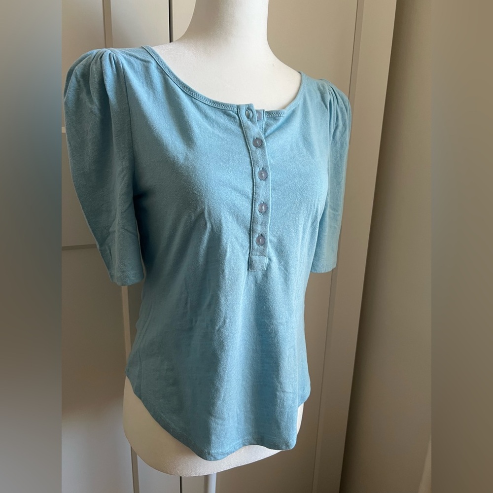 Pilco Light Blue Henley Top - S